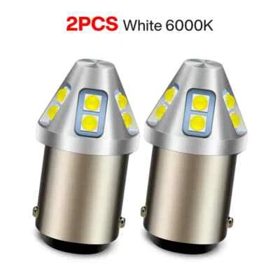 2pcs BA15D 10-60V 1142 1076 LED Car Caravan Turn Signal Light Bulb White 6000K - Image 1 of 4