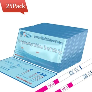 Clinical Guard Pack of 25 Individually Sealed Early Pregnancy Test Strips - Picture 1 of 15