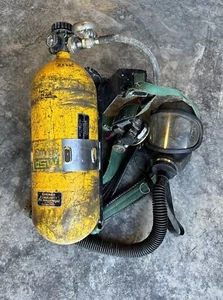 MSA Air Mask Model 401 Air Regulator Tank With Harness Firefighter Worn - Picture 1 of 15