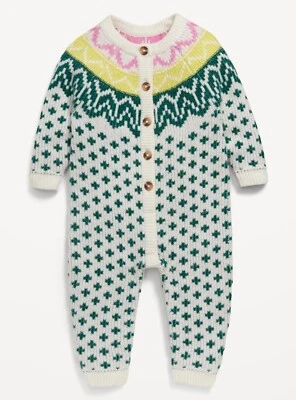 Old Navy Baby Unisex Sweater Fair Isle pOne-Piece Size 0-3 Months - Image 1 of 2