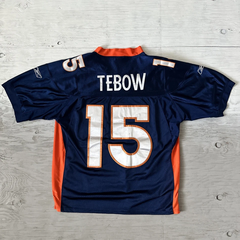Camiseta de fútbol americano Tim Tebow #15 Denver Broncos NFL Reebok On Field talla 48 cosida Foto 1 de 4