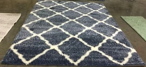 BLUE / IVORY 8' X 10' Flaw in Rug, Reduced Price 1172654832 SGM866A-8 - Picture 1 of 4