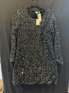 Gap Full Sequin Black Dress - Picture 1 of 2