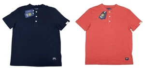 Nautica 3-Knopf Henley Ausschnitt Kurzarm klassische Passform Herren T-Shirt Neu mit Etikett - Bild 1 von 11