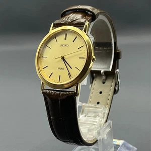 [Near Mint] Seiko SPIRIT 5E21-6C00 Gold Dial Boy's Qz Watch 33mm Gold #1768 - Picture 1 of 11