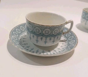 Antike John Maddock & Sons Royal Glas Hamilton Blau Gold Teetasse Untertasse -4 - Bild 1 von 11