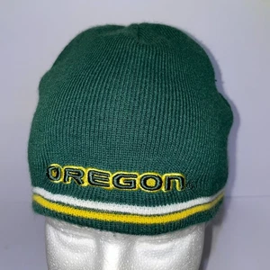 Oregon Ducks Striped Y2K Green Knit Skull Cap - Picture 1 of 4