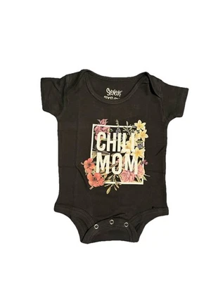 «Холодная мама» с цветами Spencer's Baby 0-6 М черный короткий рукав совершенно новый с Ярлыками - Изображение 1 из 4