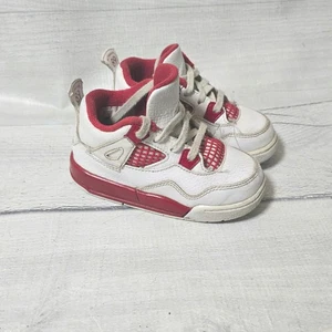 Jordan 4 Retro Alternate 89 White Gym Red GS Size 7C Basketball Shoes Kids - Picture 1 of 9