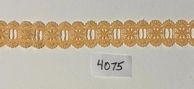 Cluny Lace Trim-Apricot-1-1/8" Wide-2-3/8 yards Long-Stock#4075-Vintage - Image 1 of 2