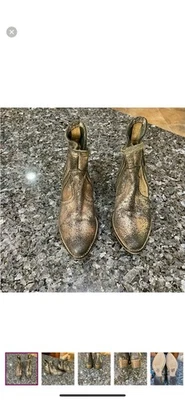 Botines para mujer Diba True Full Steam de cuero metálico dorado y negro talla 6 1/2 Foto 1 de 4