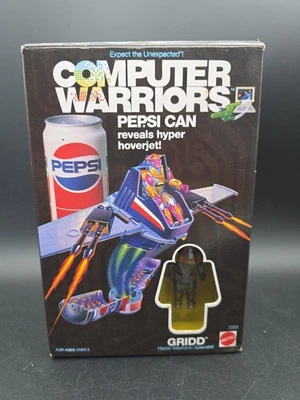 Vintage Mattel Computer Warriors 1989 GRID Pepsi Can Hoverjet Pilot Open Box New - Image 1 of 4