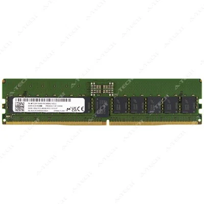 Micron 32GB DDR5-4800 PC5-38400 EC8 RDIMM Server Memory RAM MTC20F1045S1RC48BA2 - Image 1 of 2