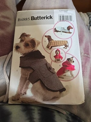 Butterick Pattern B4885 Dog Coat Small Dog One Size Uncut  - Image 1 of 2
