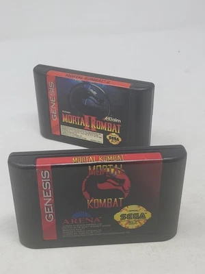 Mortal Kombat & Mortal Kombat II (Sega Genesis) 2 Cartridges TESTED - Image 1 of 4