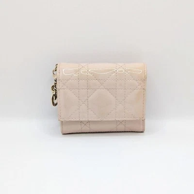 Бумажник женский Dior Lotus Cannage светло-розовый компактный б/у Япония - Изображение 1 из 4