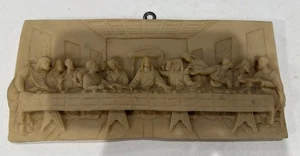 1950er Italienisch, Alabaster Das letzte Abendmahl Wandrelief 10" Christliche/katholische Kunst - Bild 1 von 10