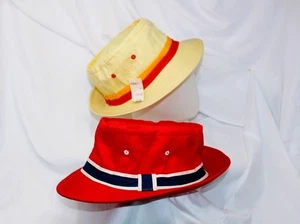Sombreros Yupoong COMO NUEVOS de Colección MED Amarillo Fácil de Rodar Sombrero Cubo Aplastable ¡R/W/B! - Imagen 1 de 24