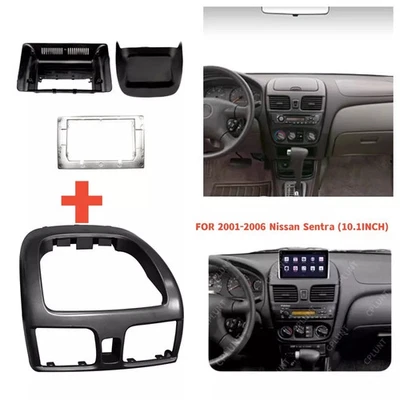 Cuadro de tablero de panel de fascia radio estéreo de coche de 10,1" para Nissan Sentra 2001-2006 Foto 1 de 4
