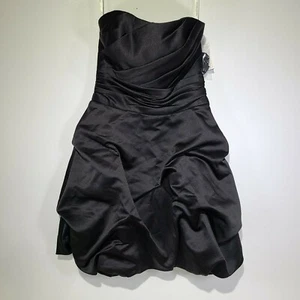 Davids Bridal Bridesmaid/Prom Dress Size 2 NWT Strapless Short Black - Picture 1 of 6