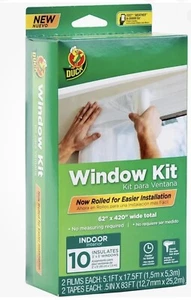 Window Insulation Kit for 10 Windows, Easy Install, 62"x420", Tape Included - Picture 1 of 7