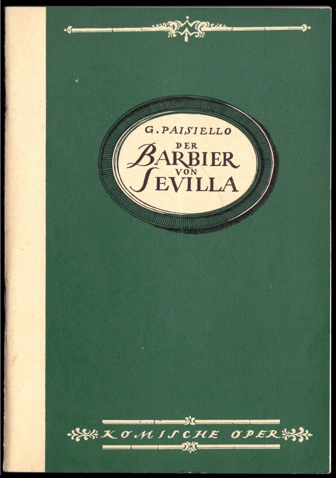Theaterprogramm, Komische Oper Berlin, Der Babier von Sevillia, 1968 - Bild 1 von 1