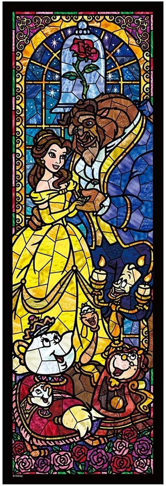 Tenyo Disney Beauty and The Beast Stained Glass 456pcs Jigsaw Puzzle 18 5x55 5cm