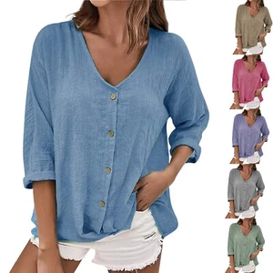 Shirts for Women Classic Summer Loose Dressy Fashion Blouse - Picture 1 of 21
