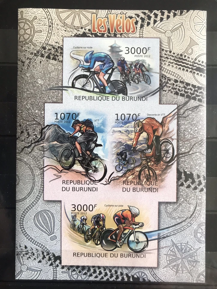 Le Velos /  Cycling - stamps - Imperf. Burundi - MNH** - Del.14 - Image 1 of 1