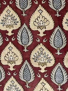 CLAREMONT Persia printed linen hand blocked new remnant - Picture 1 of 4