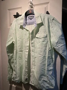 Mens Paisley Duck and Cover Clyde Shirt Pistachio Green Size L - Picture 1 of 5