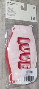 GAP Women's Love Pink Good Vibes Cotton Face Mask Set Of 3 OS NEW - Picture 1 of 5