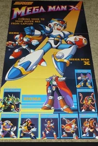 MEGA MAN X POSTER - Super Nintendo SNES, Nintendo Power, MegaMan, Rockman - Picture 1 of 11