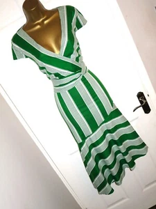 Phase Eight Betka cutabout green white stripe cotton summer dress sz 10 bnwt - Picture 1 of 4