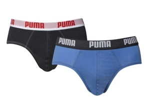 Puma Unterhose Slip Herren 2 Stück Brief Hipster Unterwäsche Slips Blau Gr S - Bild 1 von 2