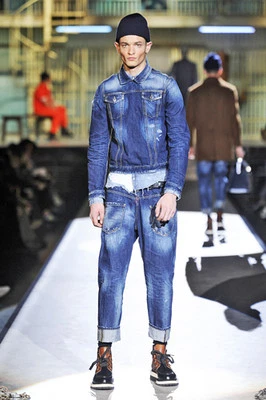 DSQUARED2 2014 RUNWAY COLLECTION UNIQUE MEN'S DENIM JACKET ITALY SIZE 48 / S-M - Image 1 of 4