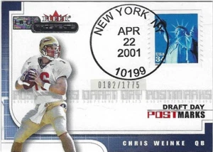 2001 Hot Prospects Draft Day Postmarks #21 Chris Weinke /1775! *PWE* - Picture 1 of 2