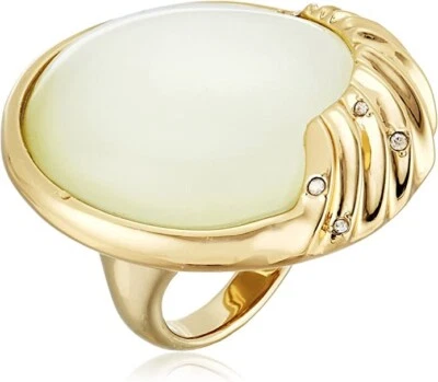 Anillo Alexis Bittar Cristal Tachonado Esfera Escultural Cóctel Marfil, Talla 7 Foto 1 de 3