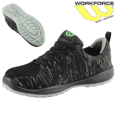 WORKFORCE MENS ULTRA LIGHTWEIGHT STEEL TOE CAP SAFETY WORK TRAINERS SHOES BOOTS SIZE 6-12