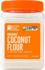 BetterBody Foods Organic Coconut Flour, Gluten-Free, 2.25 lbs - Pack of 2 - Picture 1 of 4
