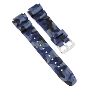 Camouflage Kautschuk Uhrenband Modell Caso-CA blau-mehrfarbig 18 mm, komp. Casio - Picture 1 of 2