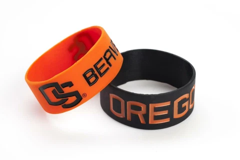 Oregon State Beavers Silicone Bracelets 2 Pack Wide [NEW] NCAA Jewelry Bracelet Cover