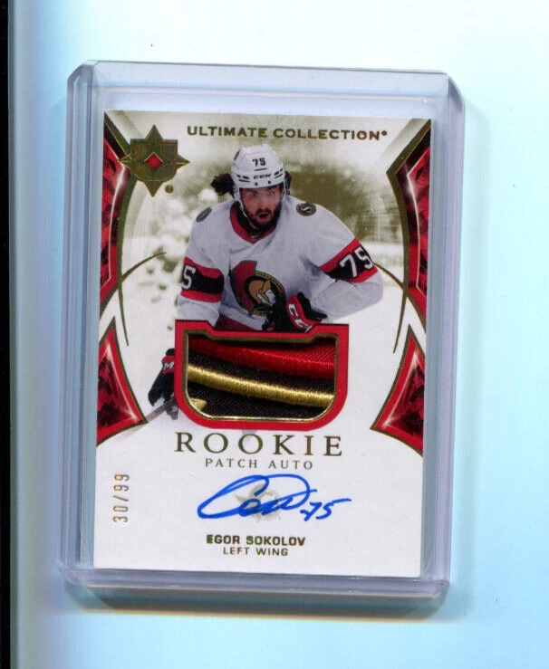 2021-22 Upper Deck Ultimate Rookies Egor Sokolov Rookie Patch Auto 30/99 - Image 1 of 2