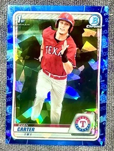 2020 Bowman Chrome Sapphire EVAN CARTER #BD-126 1st Ed RC Texas Rangers HOT