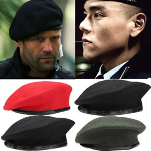Uniform Mens Womens Kids Military Army Hat French Style Berets Wool Beanie Cap