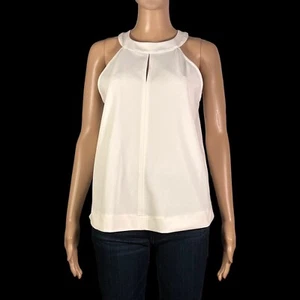 Ann Taylor White Sleeveless Keyhole Neckline Career Top Size Medium - "Ester" - Picture 1 of 21