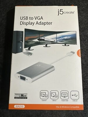 Open Box!!!  J5 Create JUA210 USB 2.0 to VGA Display adapter - Image 1 of 4