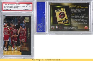 1996 Stadium Club Golden Moments Chicago Bulls Michael Jordan Toni Kukoc PSA 10