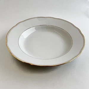 Bareuther & Co Soup Bowl BTH48 White Rimmed Gold Verge Scalloped Gold Trim 9 3/8 - Picture 1 of 6