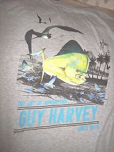 Mens Fishing Shirt Small Guy Harvey Shirt Ocean Fishing Pocket Tshirt Game Fish